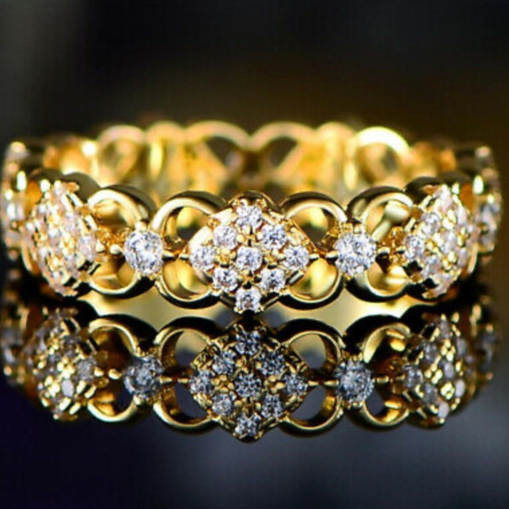 New 18k gold plated diamond ring
